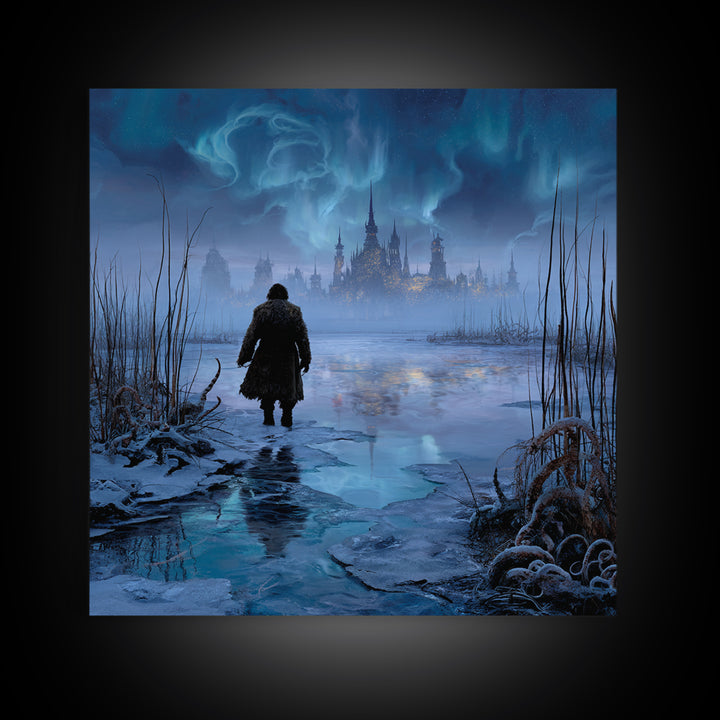 The Frost Beyond Carcosa, Square Wall Art, Haunted Gothic Art, Canvas Print, Halloween Wall Decor, Gothic Home Decor, Horror Wall Art