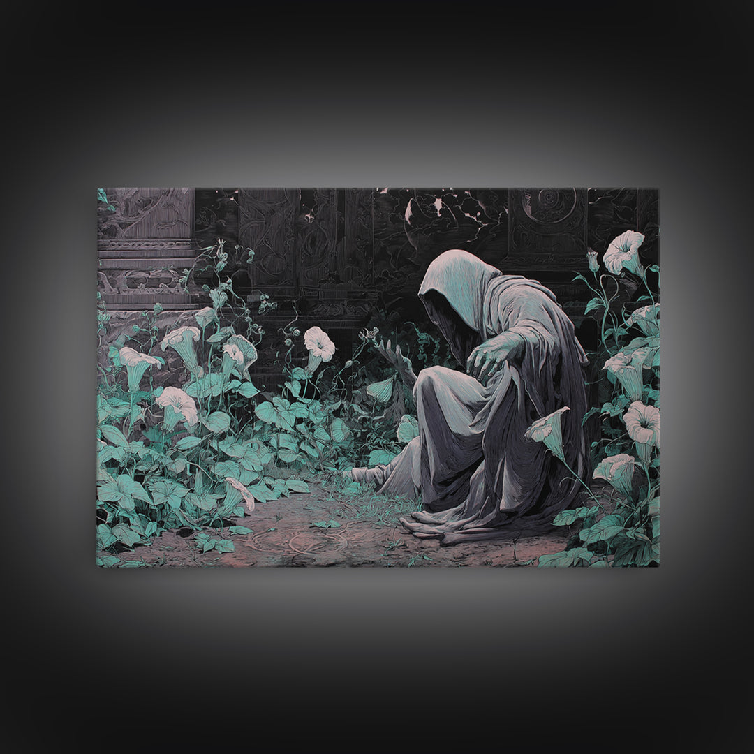 The Garden Of The Eyeless Moon, Landscape Wall Art, Dark Halloween Decor, Canvas Print, Halloween Wall Decor, Gothic Home Decor