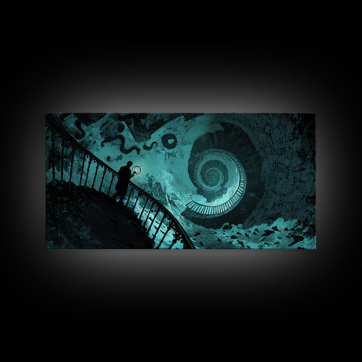The Last Lighthouse Of Y’Ha-Nthlei, Wide Panoramic Art, Gothic Horror Wall Art, Canvas Print, Halloween Wall Decor, Gothic Home Decor