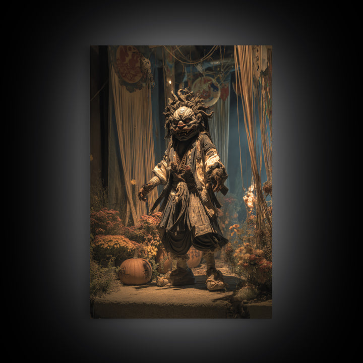 The Festival Of The Little Old Ones, Vertical Wall Art, Macabre Wall Art, Canvas Print, Halloween Wall Decor, Gothic Home Decor