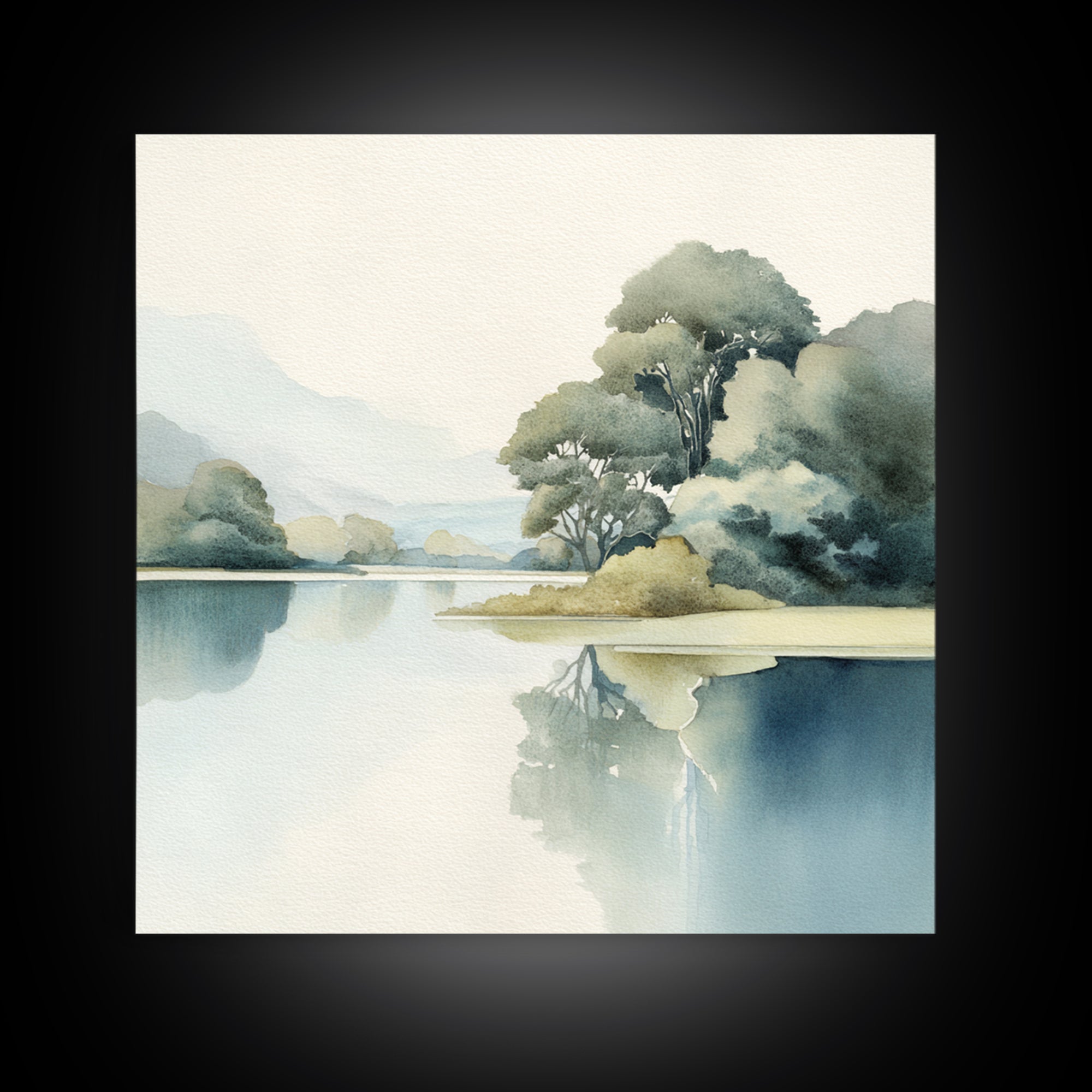 Sunlit Lake with Calming Reflections Canvas Print, Dental Office Art, Room Decor Aesthetic, Office Decor, Fine Art, Calm, DOA-1x1-15