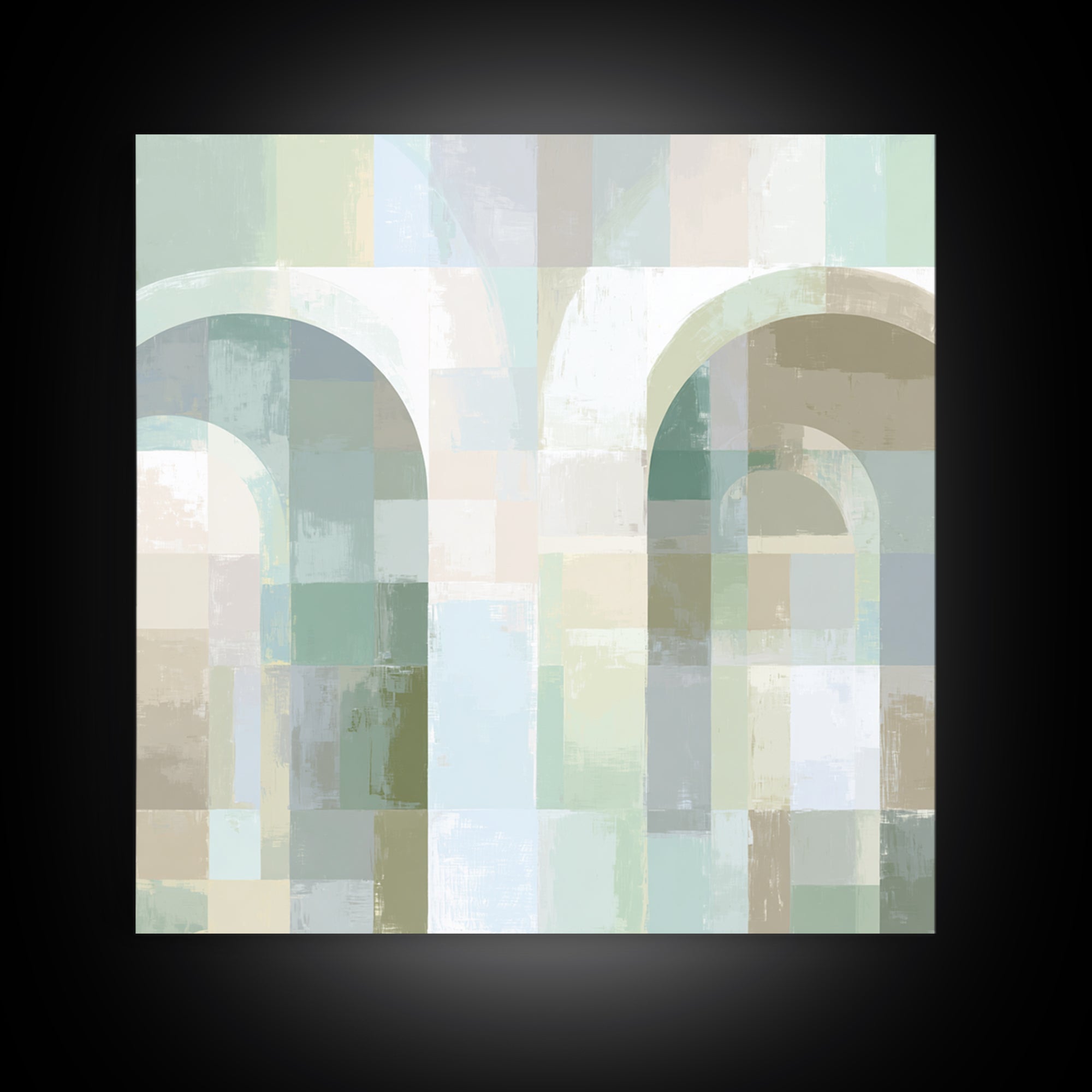 Light Scandinavian Abstract Arches Canvas Print, Dental Office Art, Dental Art, Office Decor, Fine Art, Calm, Dental Gift, DOA-1x1-17