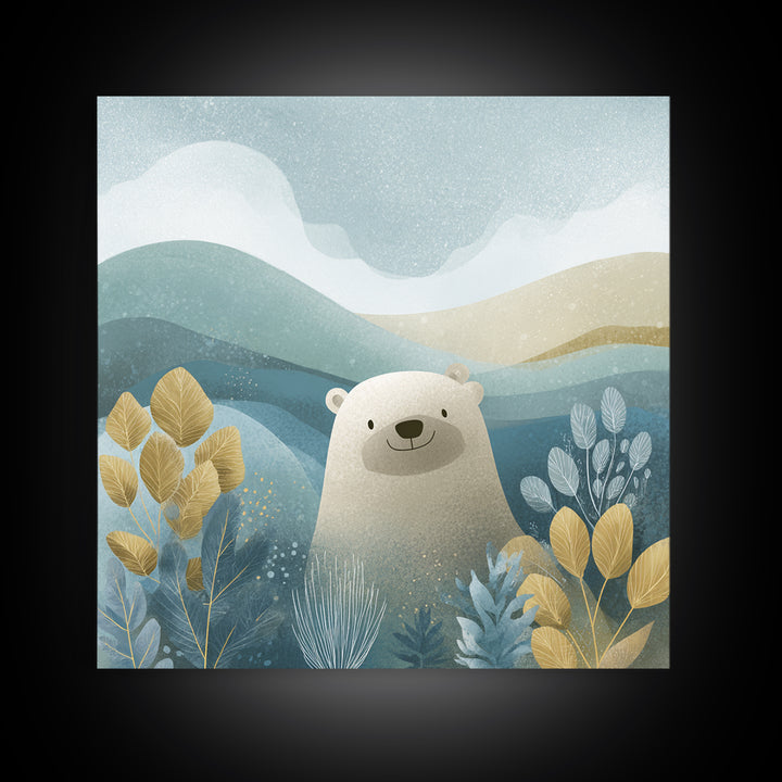 Cheerful Animal Dentist Themed Character Without Text Canvas Print, Dental Office Art, Medical Art, Office Decor, Calm, DOA-1x1-26