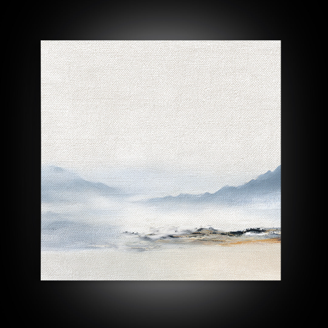 Gentle Mountain Landscape Framed Canvas Print, Dental Office Art, Unique Wall Art, Office Decor, Calm, Dental Assistant, DOA-1x1-28