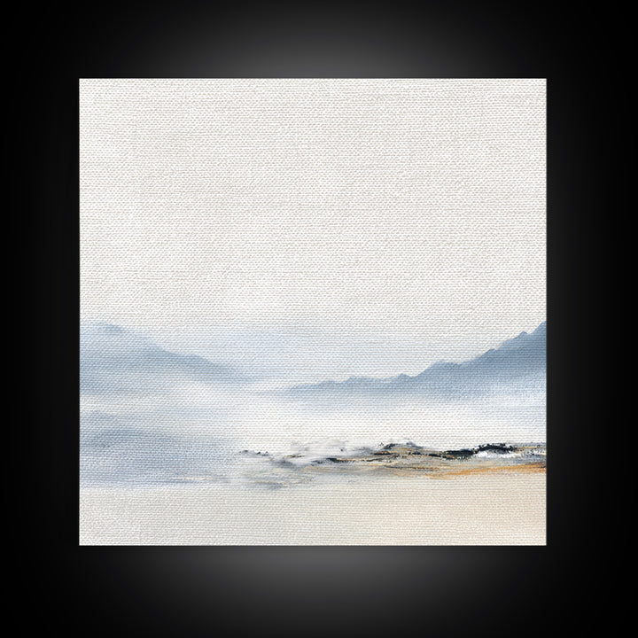 Gentle Mountain Landscape Framed Canvas Print, Dental Office Art, Unique Wall Art, Office Decor, Calm, Dental Assistant, DOA-1x1-28