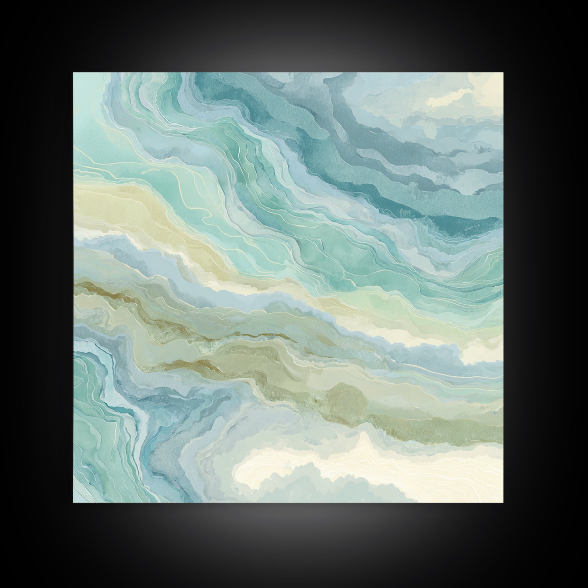 Abstract Water Ripple Pattern Framed Canvas Print, Dental Office Art, Medical Decor, Office Decor, Fine Art, Calm, Home Decor, DOA-1x1-37