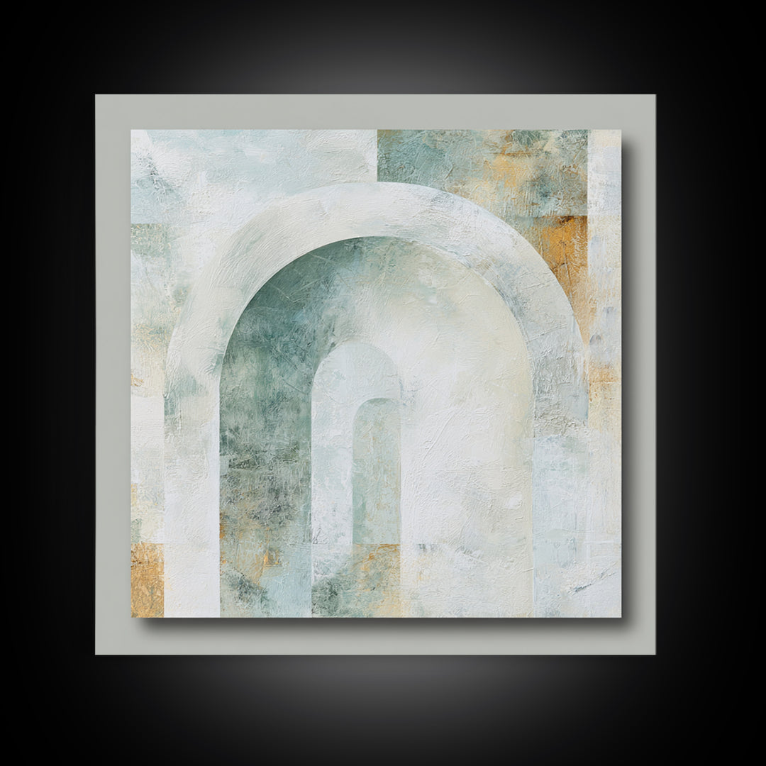 Light Scandinavian Abstract Arches Framed Canvas Print, Dental Office Art, Dental Assistant, Office Decor, Fine Art, Calm, DOA-1x1-41