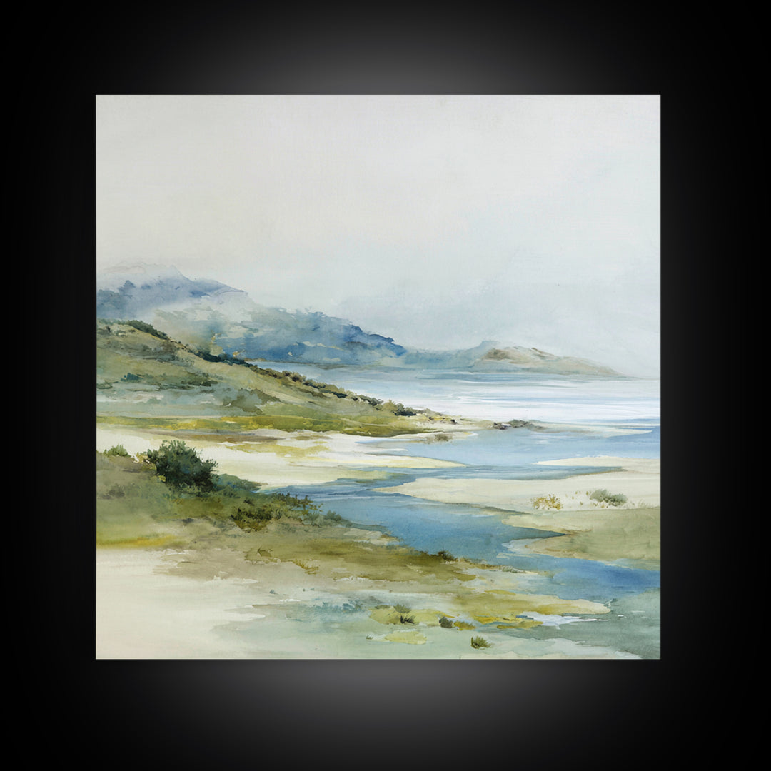 Quiet Coastal Dunes Framed Canvas Print, Dental Office Art, Dental Hygiene, Office Decor, Fine Art, Calm, Medical Office Art, DOA-1x1-46