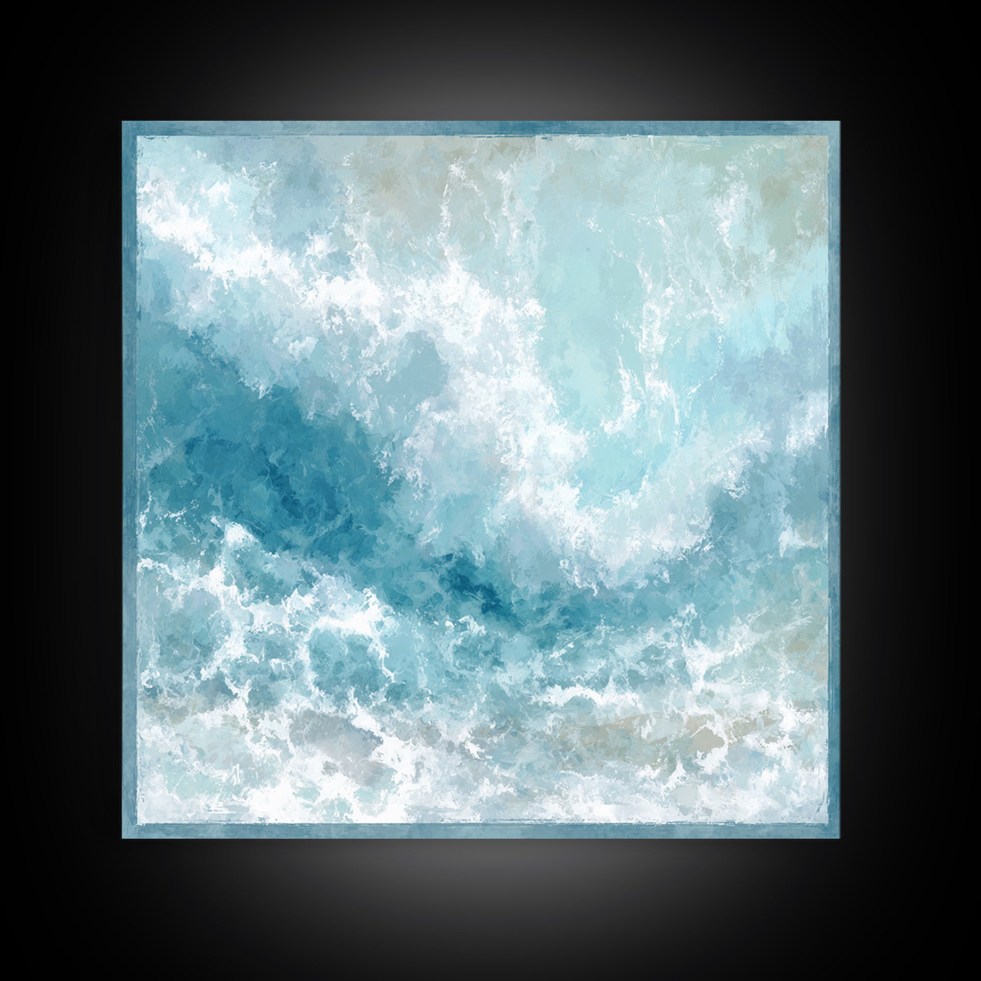 Calming Abstract Ocean Waves Canvas Print, Dental Office Art, Printable Digital, Office Decor, Fine Art, Calm, Neutral Decor, DOA-1x1-49