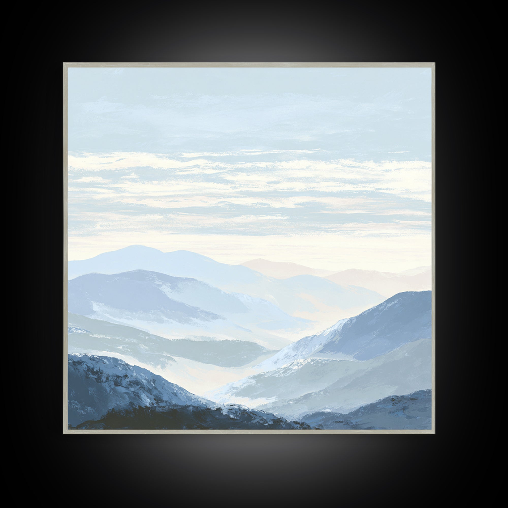 Gentle Mountain Landscape Framed Canvas Print, Dental Office Art, Medical Decor, Office Decor, Fine Art, Calm, Home Decor, DOA-1x1-52