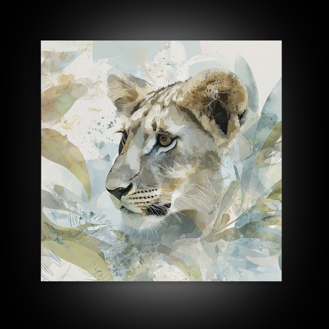Happy Jungle Animals Framed Canvas Print, Dental Office Art, Dental Assistant, Office Decor, Fine Art, Calm, Gallery Decor, DOA-1x1-62