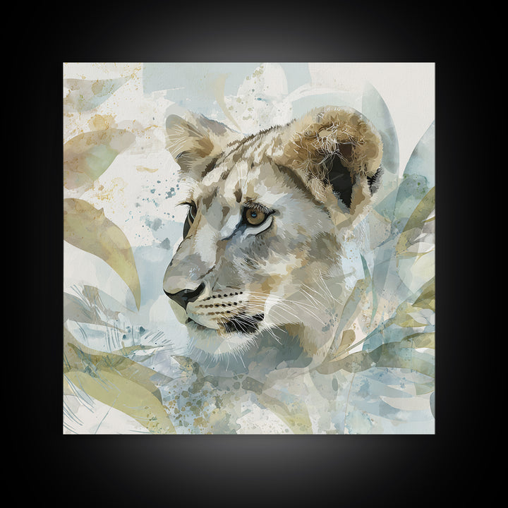 Happy Jungle Animals Framed Canvas Print, Dental Office Art, Dental Assistant, Office Decor, Fine Art, Calm, Gallery Decor, DOA-1x1-62