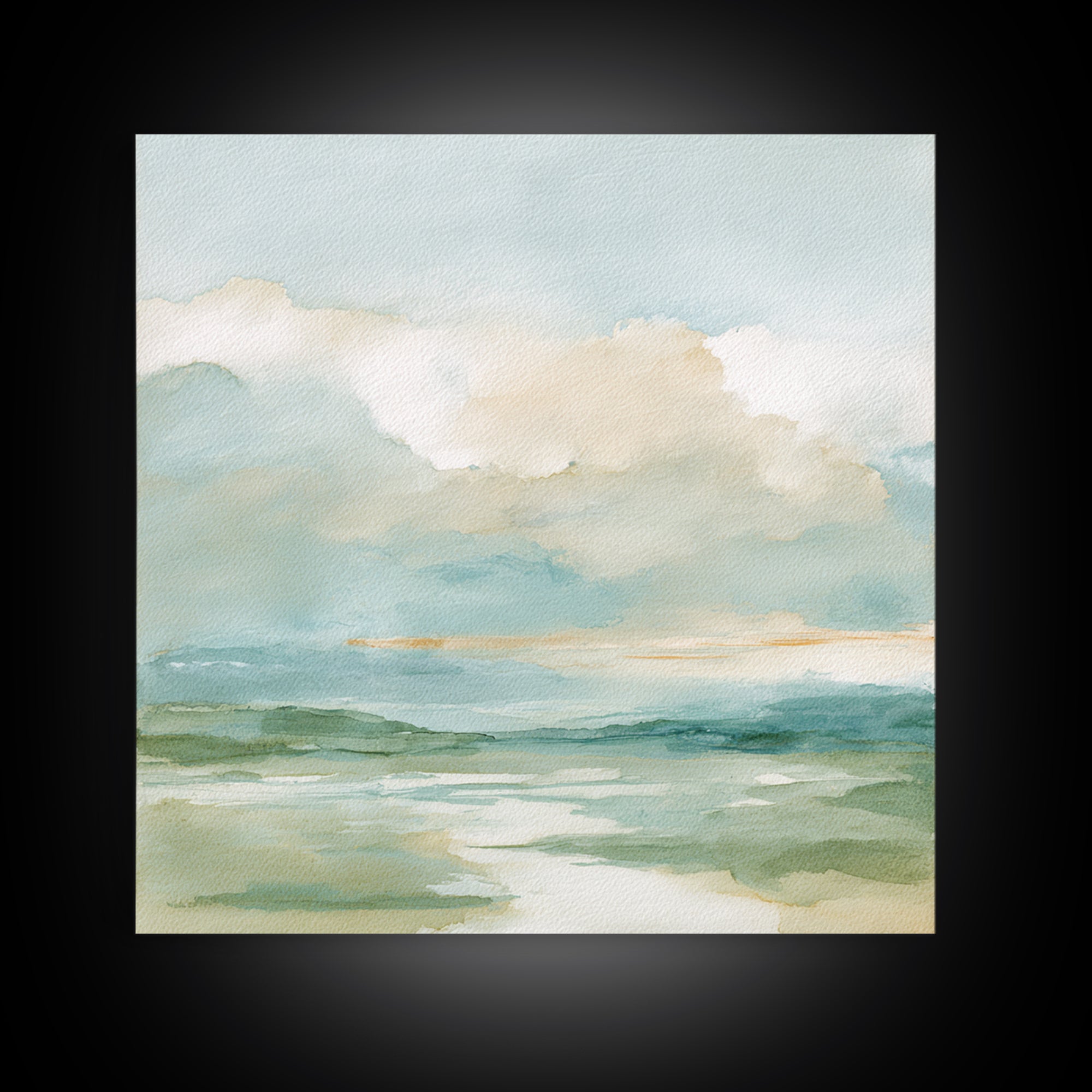 Peaceful Clouds over Open Meadow Canvas Print, Dental Office Art, Dental Office, Office Decor, Oil Painting, Calm, Room Decor, DOA-1x1-81