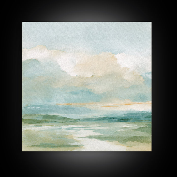 Peaceful Clouds over Open Meadow Canvas Print, Dental Office Art, Dental Office, Office Decor, Oil Painting, Calm, Room Decor, DOA-1x1-81