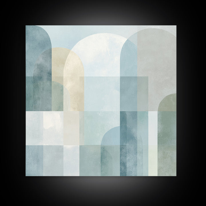Light Scandinavian Abstract Arches Canvas Print, Dental Office Art, Science Art, Office Decor, Abstract Art, Calm, Boho Decor, DOA-1x1-89