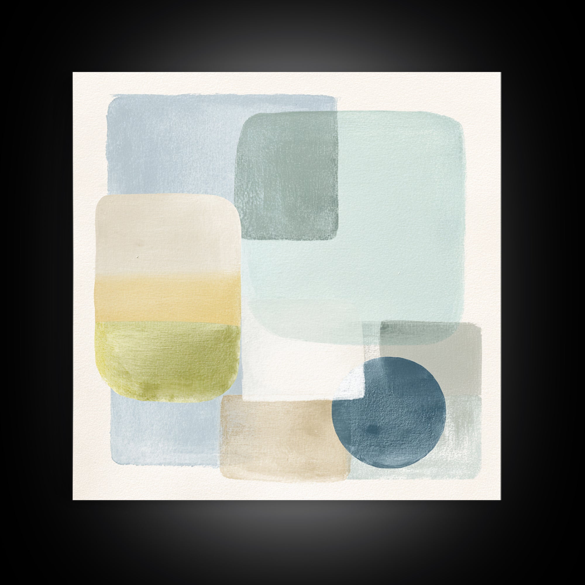 Simple Rainbow Pastel Shapes for Children Framed Canvas Print, Dental Office Art, Dental Gift, Office Decor, Abstract Art, Calm, DOA-1x1-93