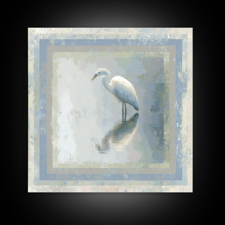Blue Heron by Calm Marsh Water Canvas Print, Dental Office Art, Office Decor, Fine Art, Calm, Art Print, Room Decor, DOA-1x1-95