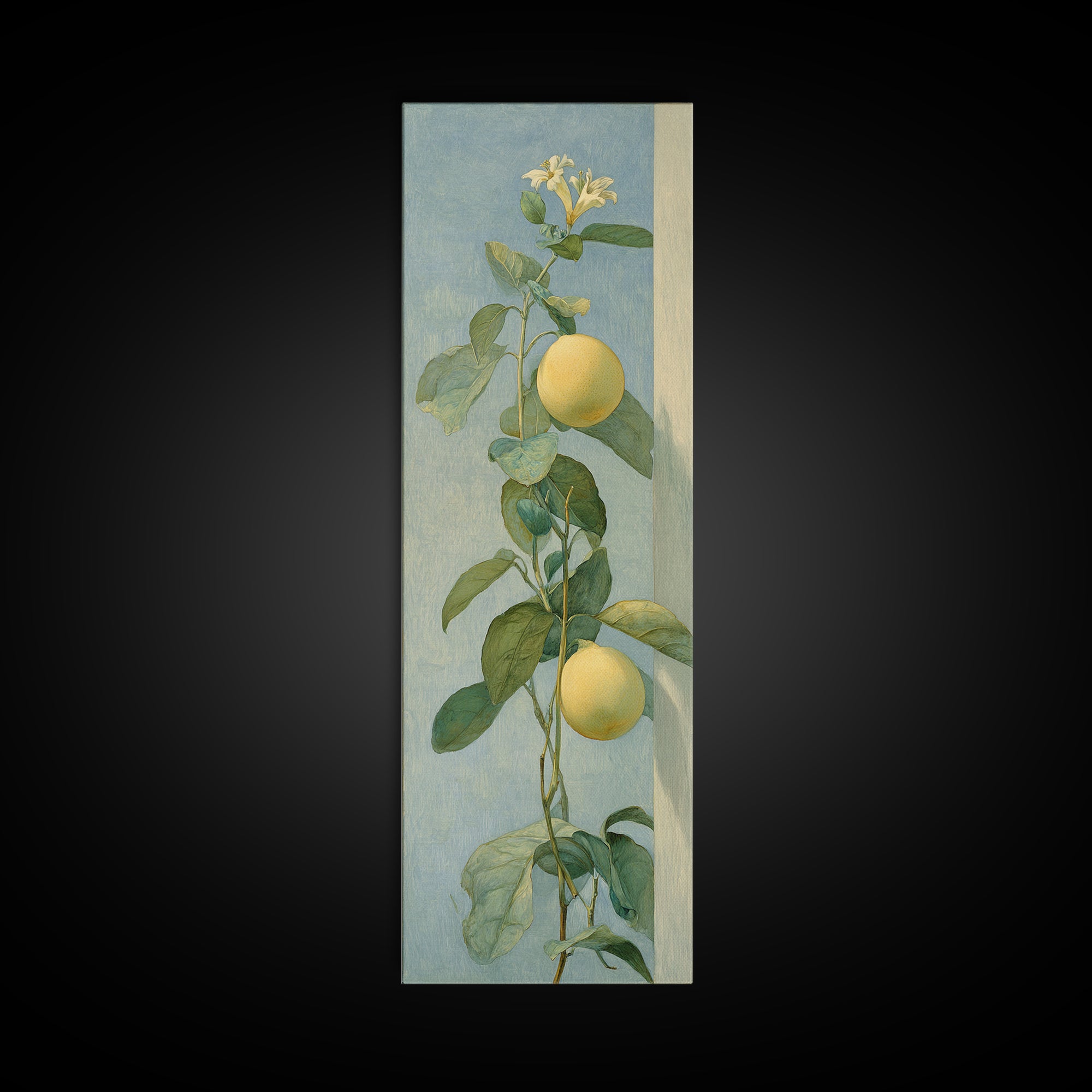Fresh Citrus and Mint Still Life Framed Canvas Print, Dental Office Art, Dentist Art, Office Decor, Calm, Luxury Decor, DOA-1x3-19