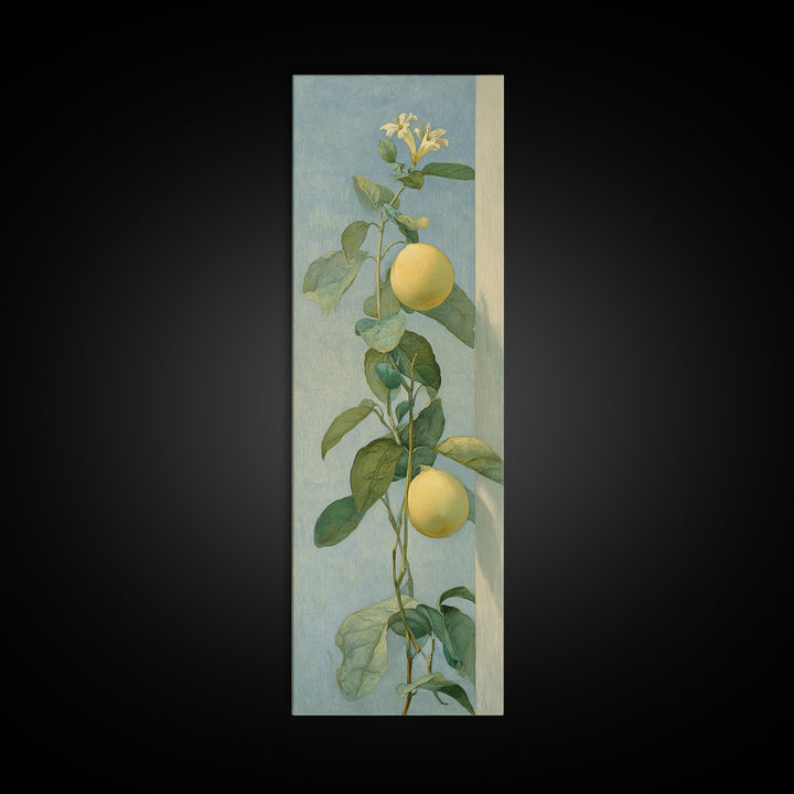 Fresh Citrus and Mint Still Life Framed Canvas Print, Dental Office Art, Dentist Art, Office Decor, Calm, Luxury Decor, DOA-1x3-19
