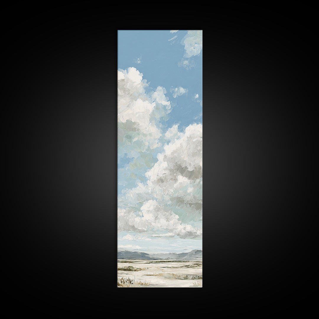 Peaceful Clouds over Open Meadow Canvas Print, Dental Office Art, Medical Office Decor, Office Decor, Fine Art, Calm, DOA-1x3-21