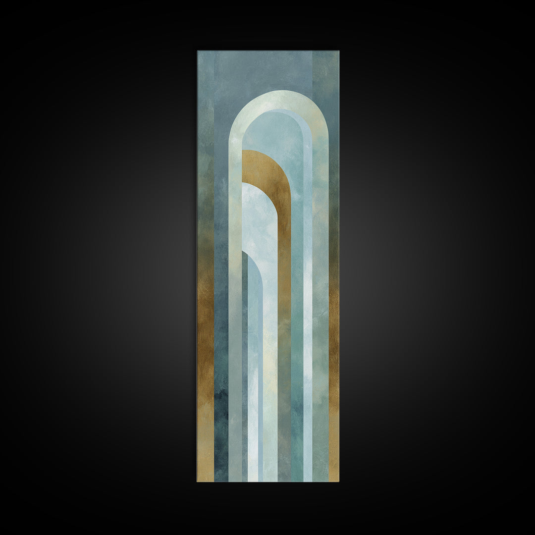 Light Scandinavian Abstract Arches Framed Canvas Print, Dental Office Art, Dental Assistant, Office Decor, Abstract Art, Calm, DOA-1x3-29