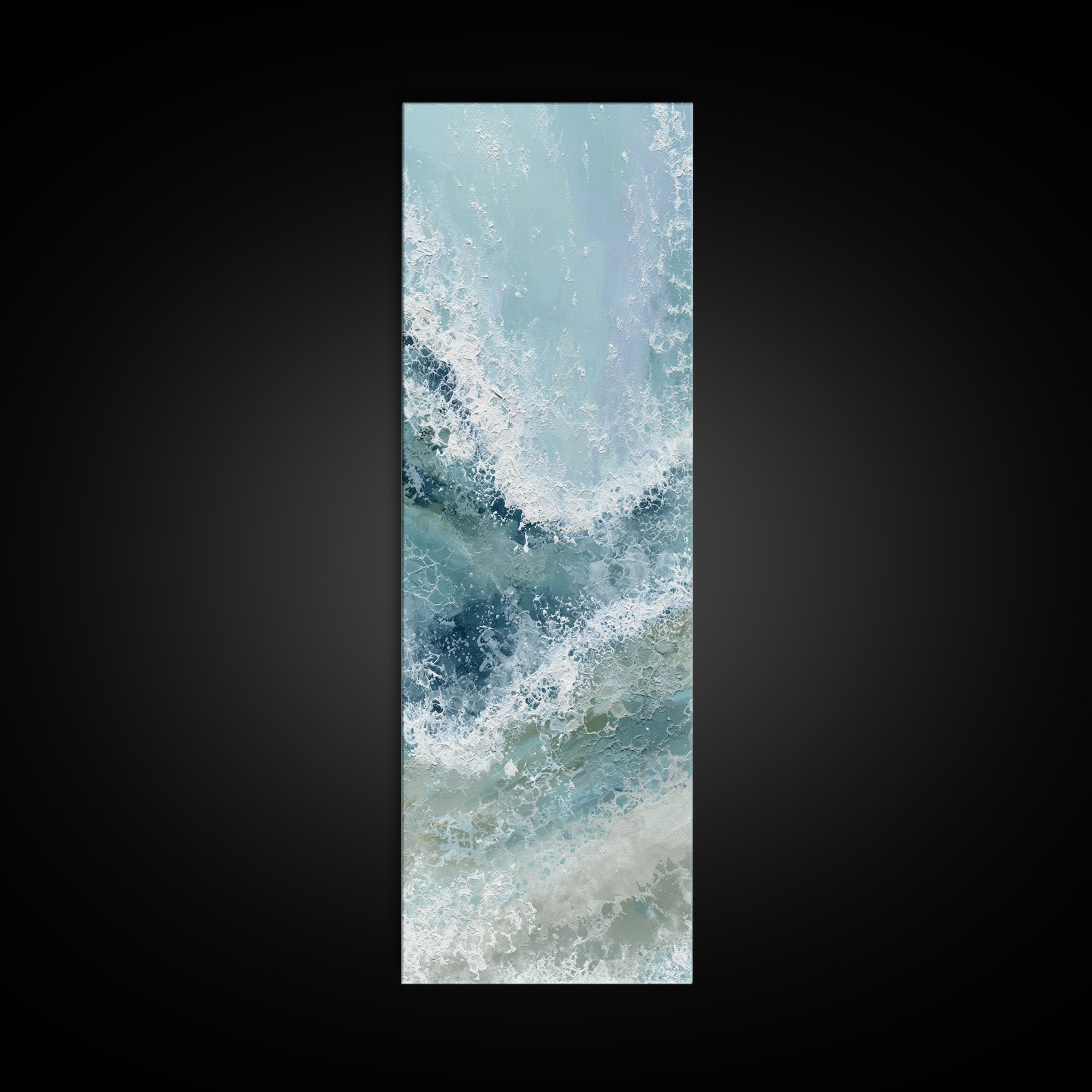 Calming Abstract Ocean Waves Canvas Print, Dental Office Art, Printable Digital, Office Decor, Oil Painting, Calm, DOA-1x3-37