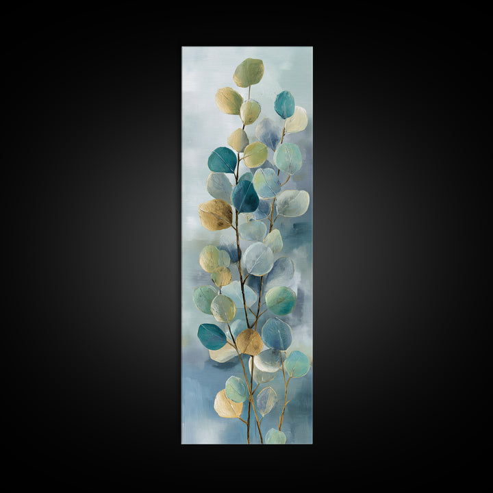 Soft Botanical Eucalyptus Print for Clean Atmosphere Canvas Print, Dental Office Art, Gallery Decor, Office Decor, Oil Painting, DOA-1x3-39