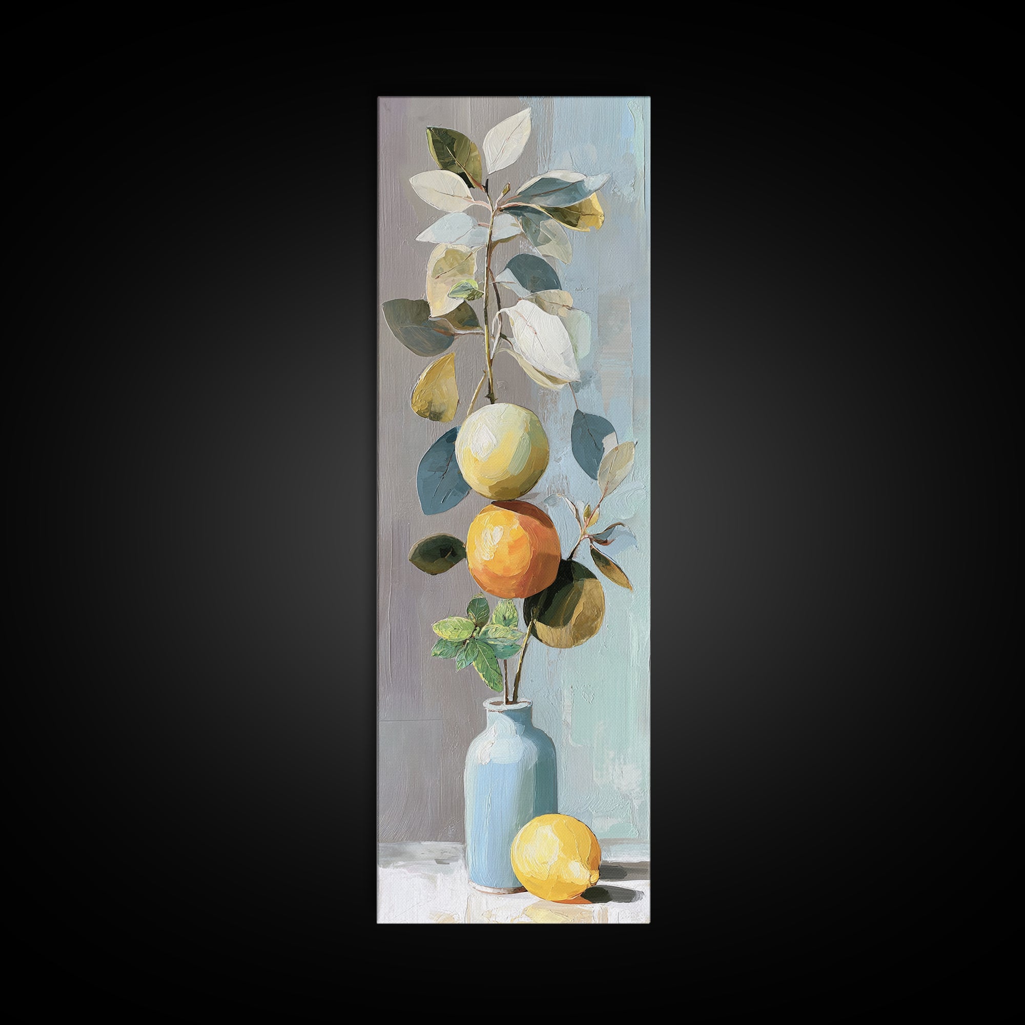 Fresh Citrus and Mint Still Life Canvas Print, Dental Office Art, Wall Decor, Office Decor, Fine Art, Calm, Contemporary Art, DOA-1x3-43