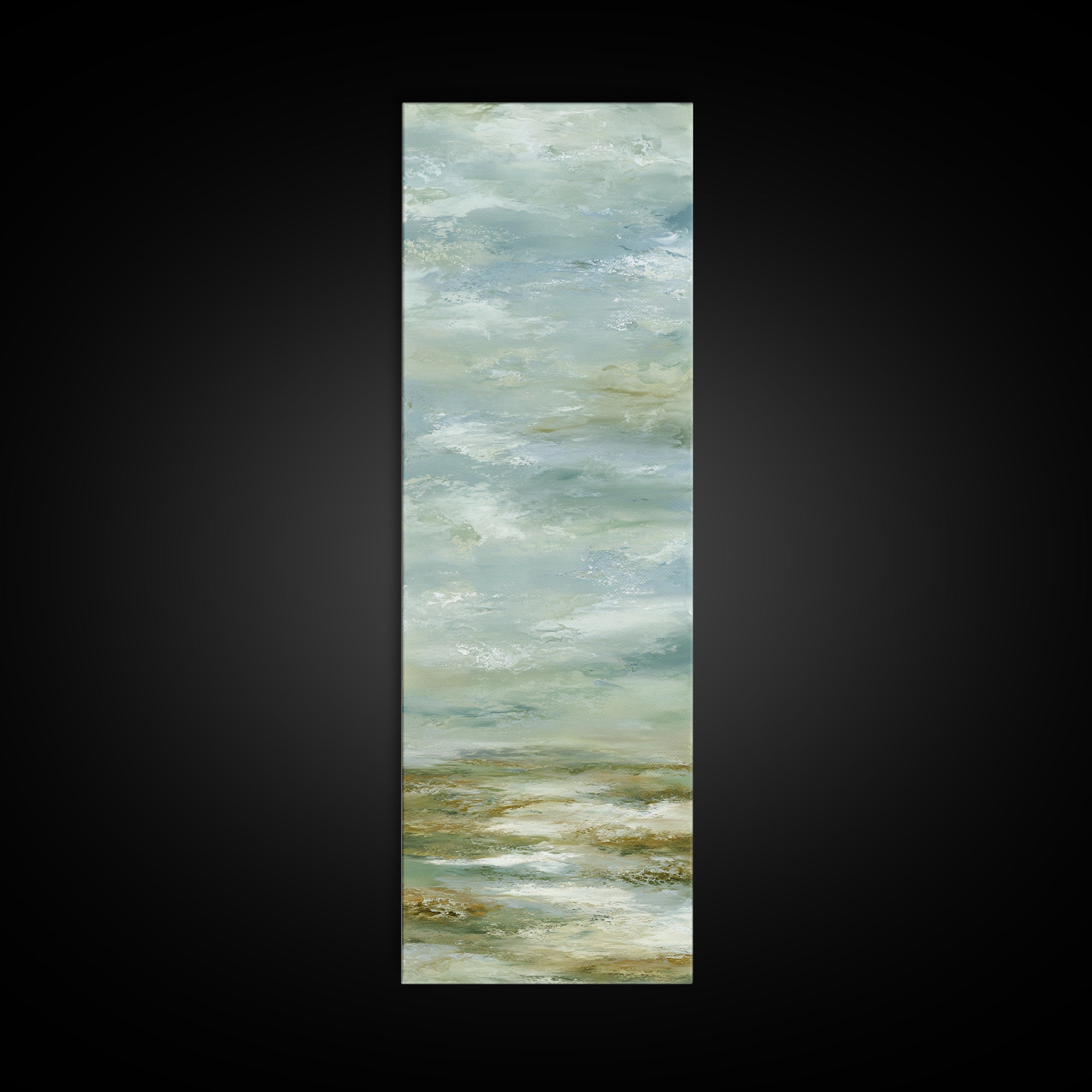 Peaceful Clouds over Open Meadow Framed Canvas Print, Dental Office Art, Dentistry Art, Office Decor, Fine Art, Calm, DOA-1x3-45