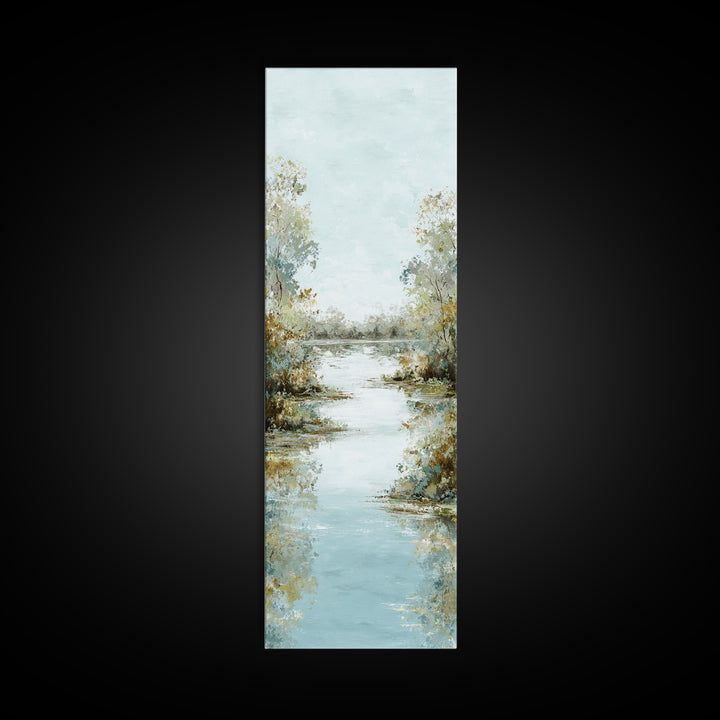 Sunlit Lake with Calming Reflections Canvas Print, Dental Office Art, Art Print, Office Decor, Fine Art, Calm, Unique Wall Art, DOA-1x3-51