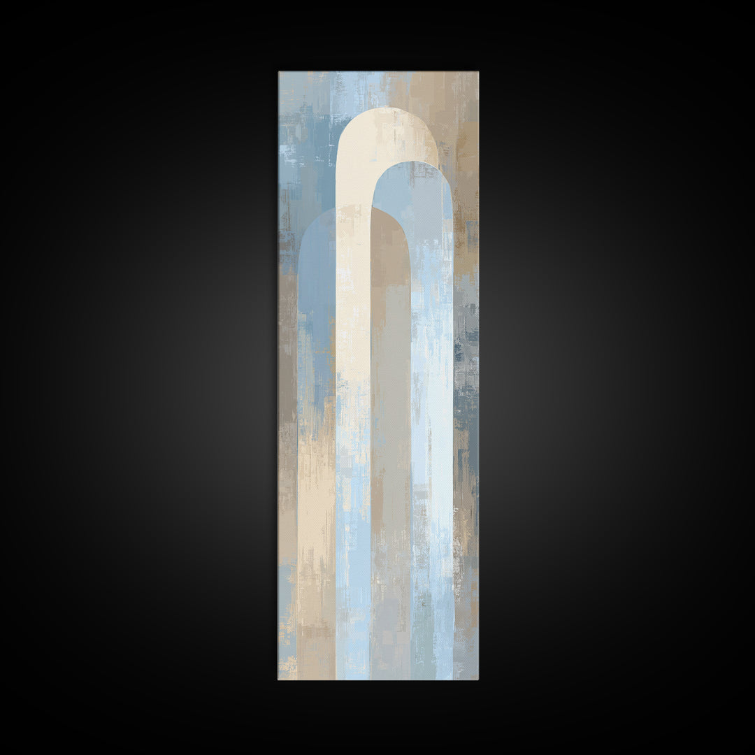 Light Scandinavian Abstract Arches Framed Canvas Print, Dental Office Art, Dental Assistant, Office Decor, Abstract Art, Calm, DOA-1x3-53