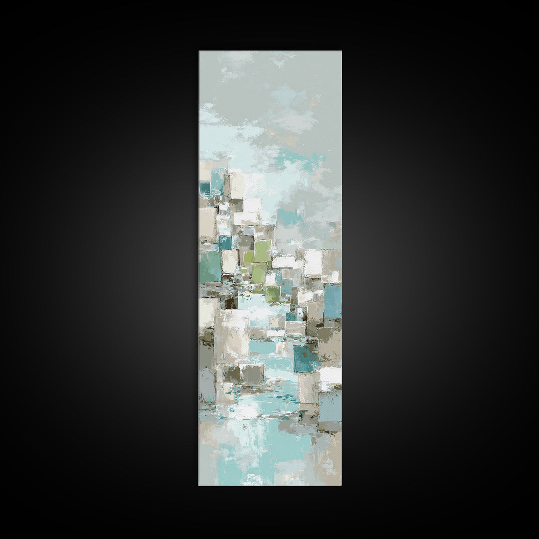 Clean Geometric Art Canvas Print, Dental Office Art, Luxury Decor, Office Decor, Abstract Art, Calm, Office Wall Art, DOA-1x3-68