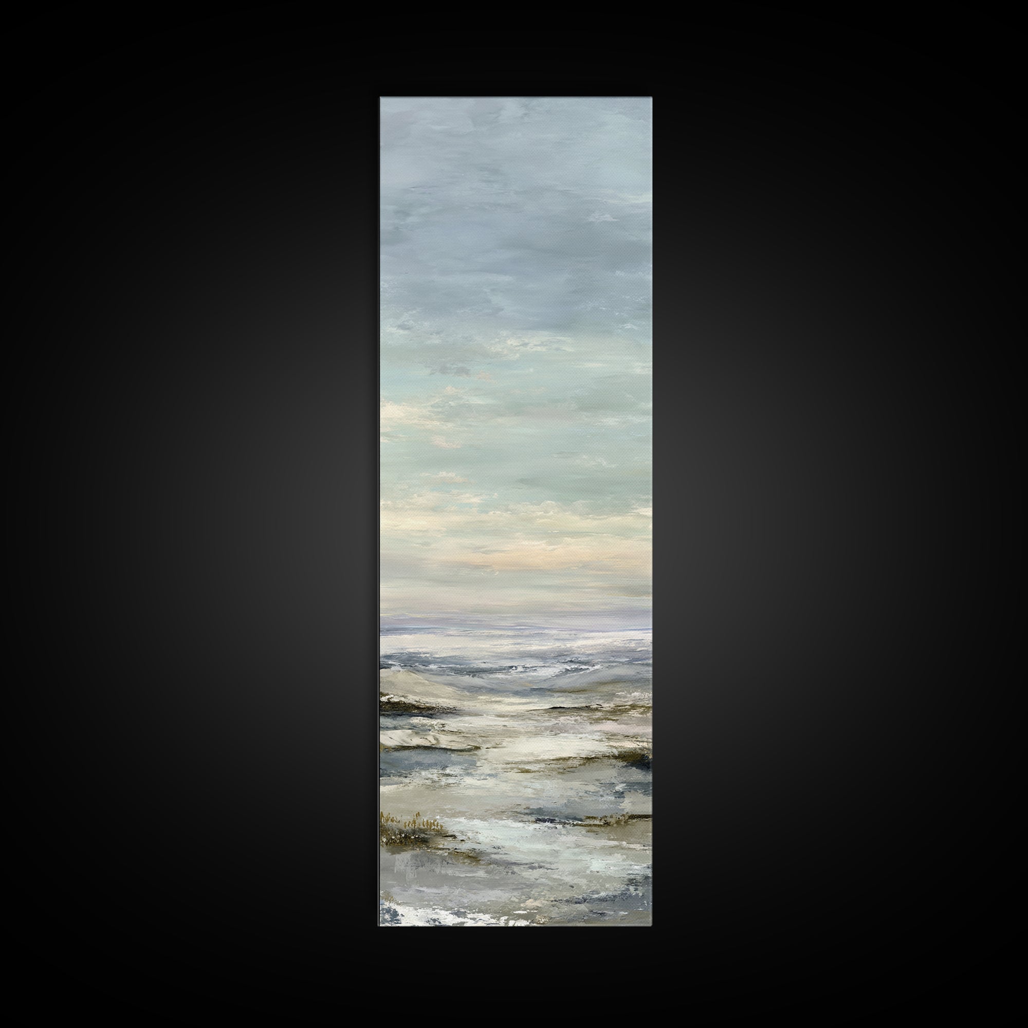 Soft Gradient Sunrise Framed Canvas Print, Dental Office Art, Textured Painting, Office Decor, Calm, Room Decor Aesthetic, DOA-1x3-80