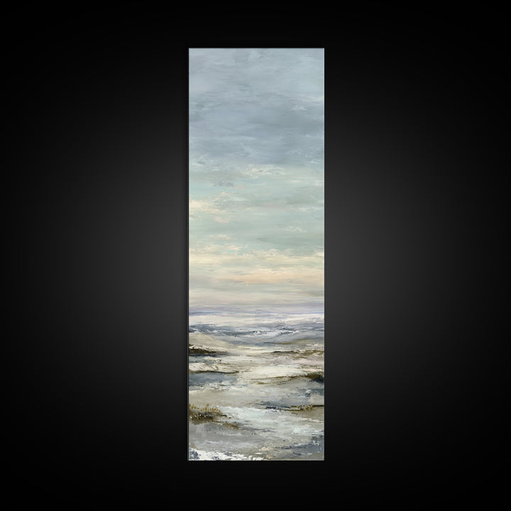 Soft Gradient Sunrise Framed Canvas Print, Dental Office Art, Textured Painting, Office Decor, Calm, Room Decor Aesthetic, DOA-1x3-80