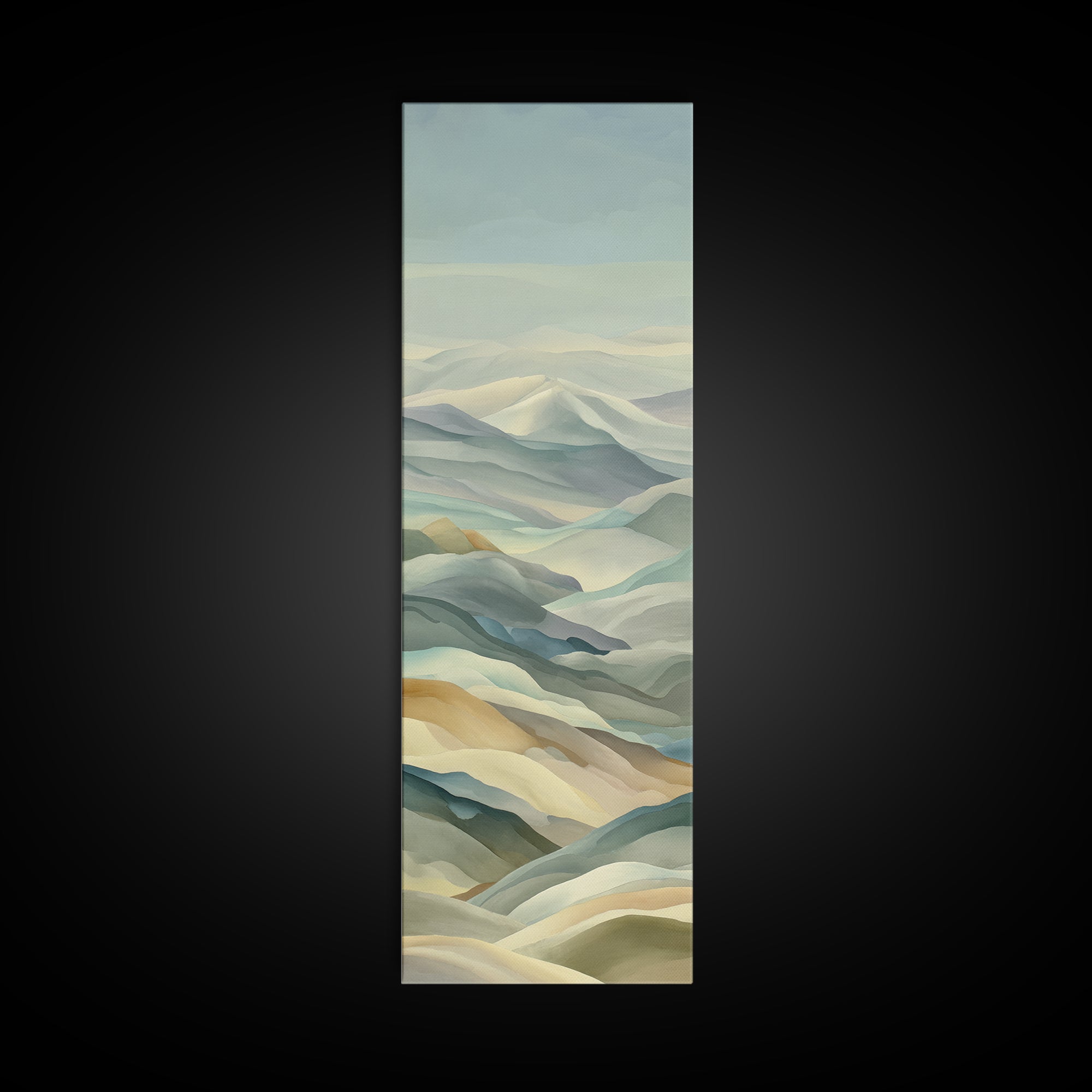 Gentle Mountain Landscape Canvas Print, Dental Office Art, Minimalist Decor, Office Decor, Fine Art, Calm, Motivational Poster, DOA-1x3-88