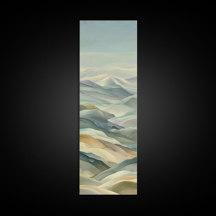 Gentle Mountain Landscape Canvas Print, Dental Office Art, Minimalist Decor, Office Decor, Fine Art, Calm, Motivational Poster, DOA-1x3-88