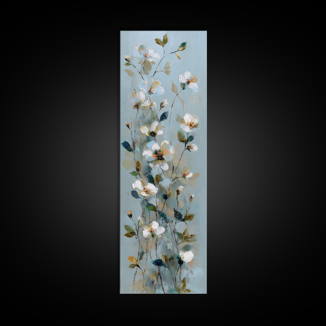 Sterile Modern Floral Painting Canvas Print, Dental Office Art, Office Decor, Oil Painting, Calm, Medical Office Decor, DOA-1x3-95