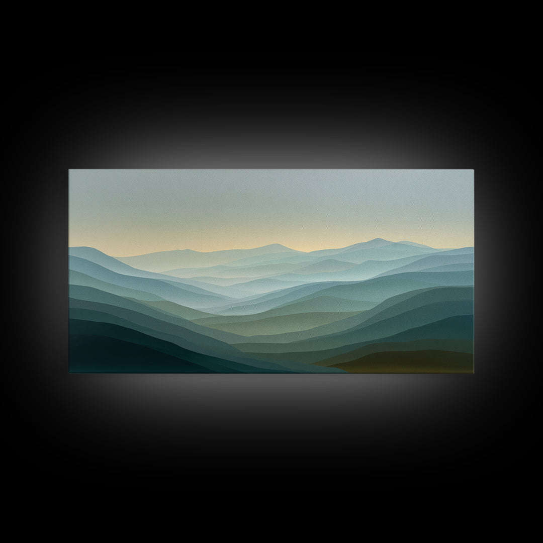 Soft Gradient Sunrise Framed Canvas Print, Dental Office Art, Neutral Decor, Office Decor, Fine Art, Calm, Wall Art, Poster, DOA-2x1-16