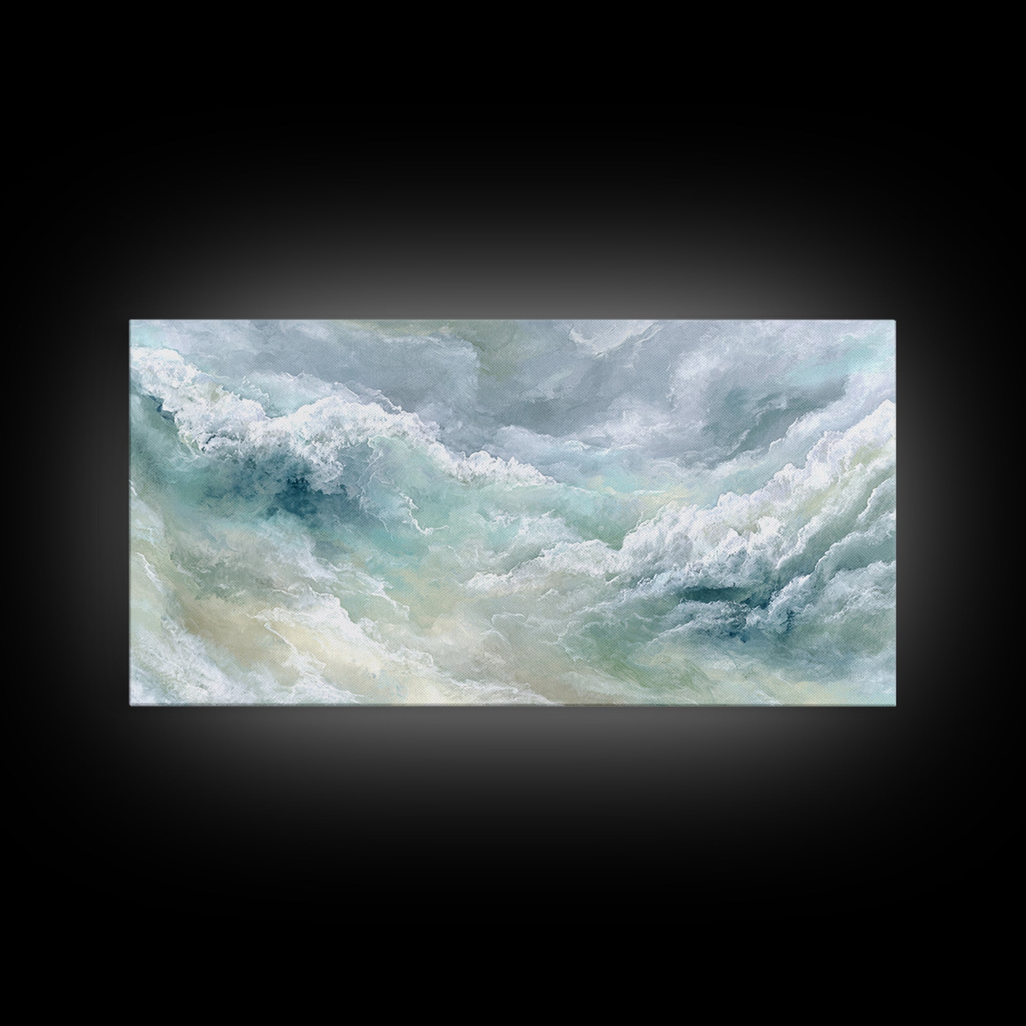 Calming Abstract Ocean Waves Canvas Print, Dental Office Art, Wall Decor, Office Decor, Fine Art, Calm, Contemporary Art, DOA-2x1-21
