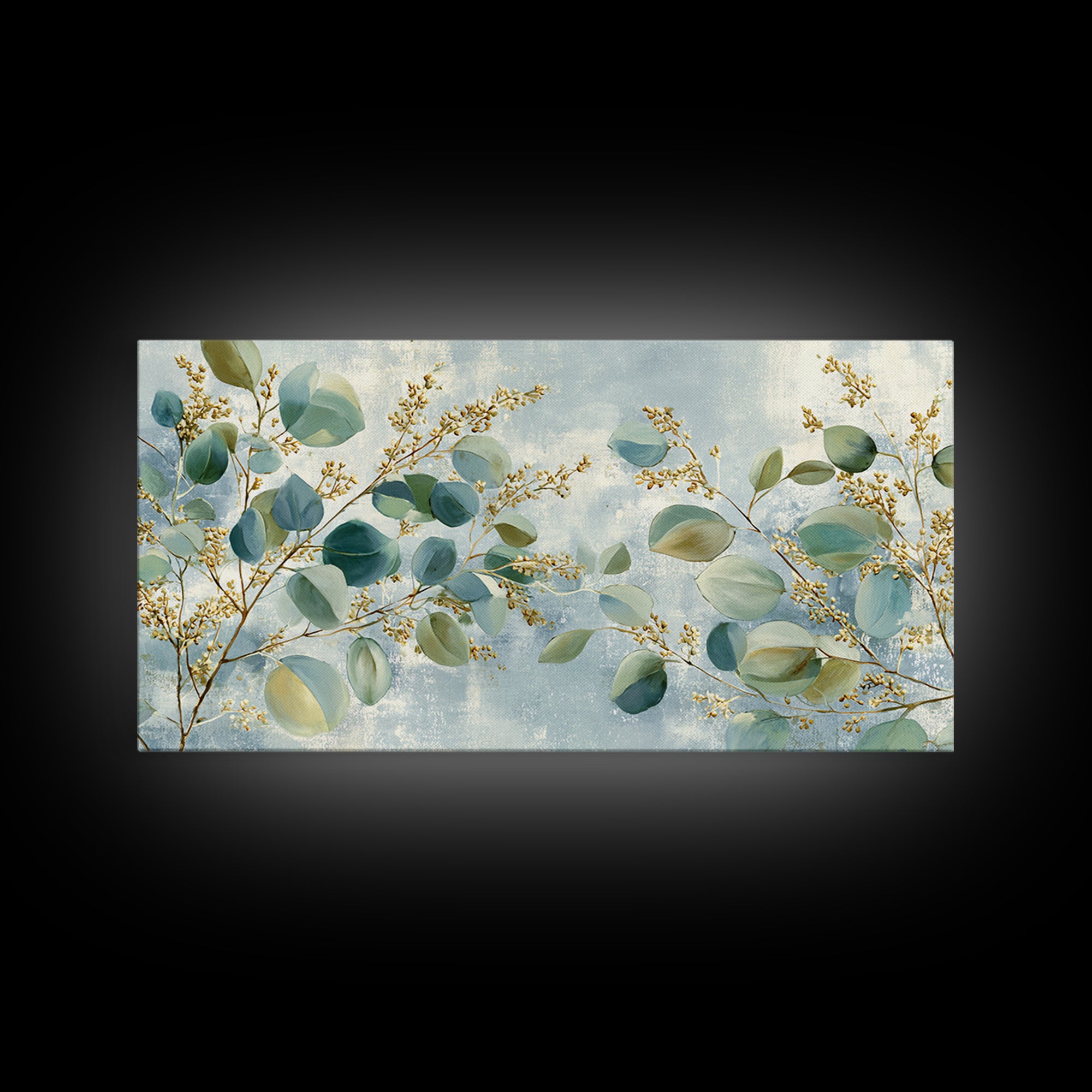 Soft Botanical Eucalyptus Print for Clean Atmosphere Canvas Print, Dental Office Art, Wall Art, Office Decor, Calm, DOA-2x1-23