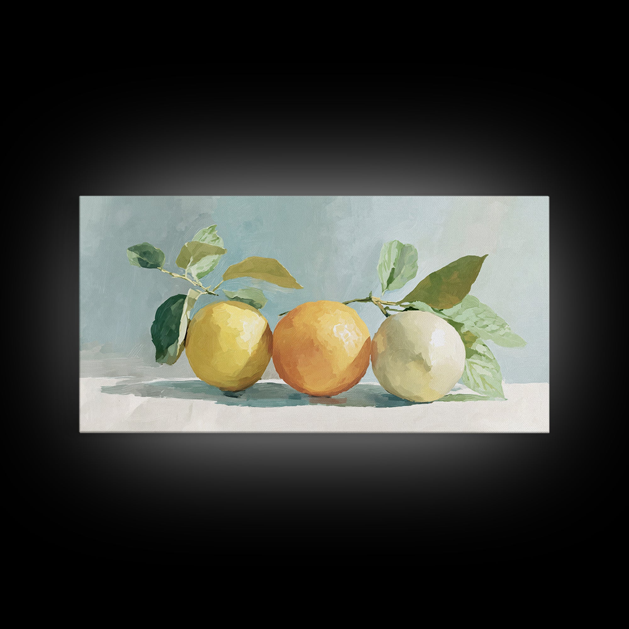 Fresh Citrus and Mint Still Life Framed Canvas Print, Dental Office Art, Unique Wall Art, Office Decor, Fine Art, Calm, DOA-2x1-3
