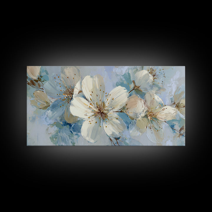 Sterile Modern Floral Painting Canvas Print, Dental Office Art, Decor, Office Decor, Fine Art, Calm, Digital Artwork, DOA-2x1-31