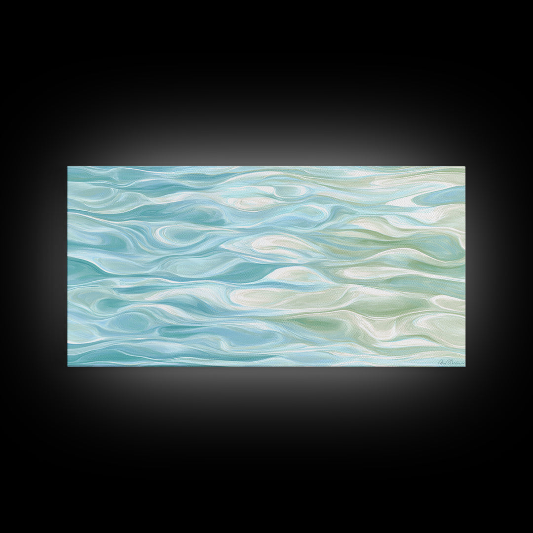 Abstract Water Ripple Pattern Framed Canvas Print, Dental Office Art, Medical Office Art, Office Decor, Abstract Art, Calm, DOA-2x1-33