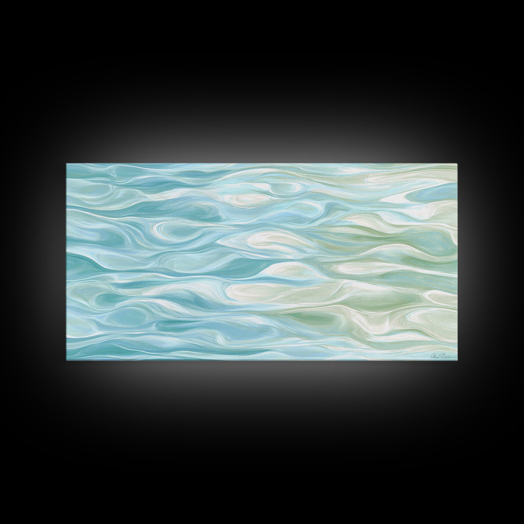 Abstract Water Ripple Pattern Framed Canvas Print, Dental Office Art, Medical Office Art, Office Decor, Abstract Art, Calm, DOA-2x1-33