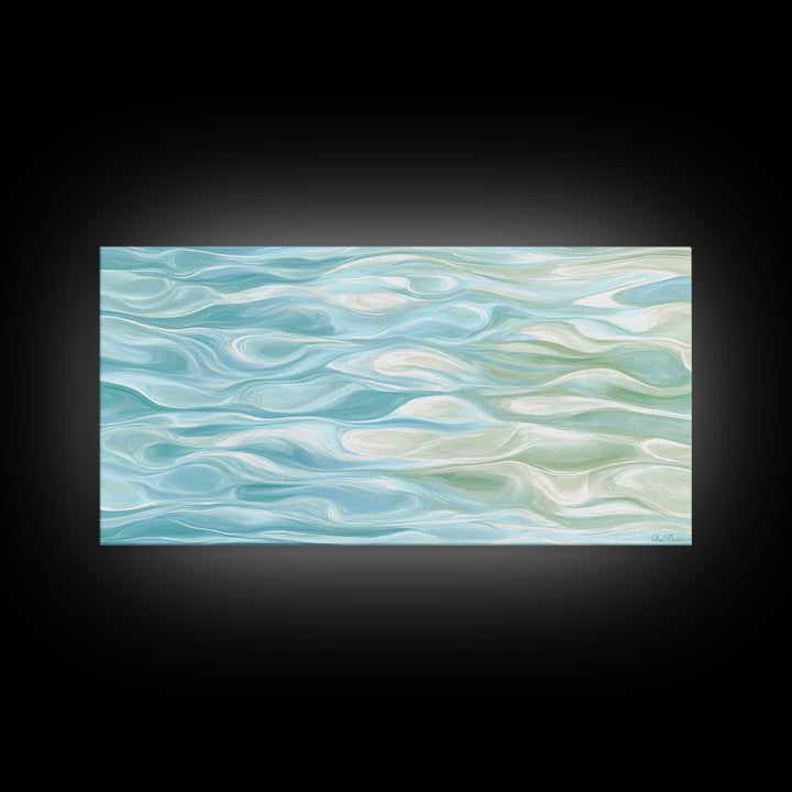 Abstract Water Ripple Pattern Framed Canvas Print, Dental Office Art, Medical Office Art, Office Decor, Abstract Art, Calm, DOA-2x1-33