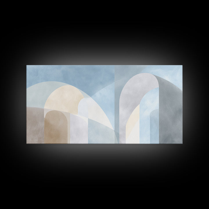 Light Scandinavian Abstract Arches Framed Canvas Print, Dental Office Art, Home Decor, Office Decor, Abstract Art, Calm, DOA-2x1-37