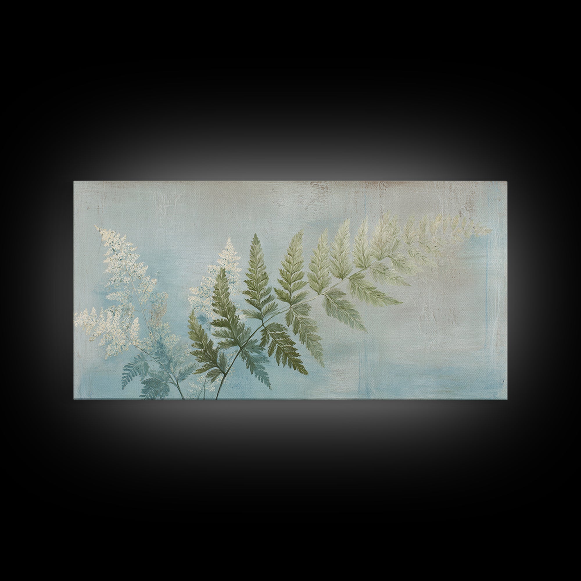 Botanical Fern Study Canvas Print, Dental Office Art, Minimalist Decor, Office Decor, Fine Art, Calm, Motivational Poster, DOA-2x1-39