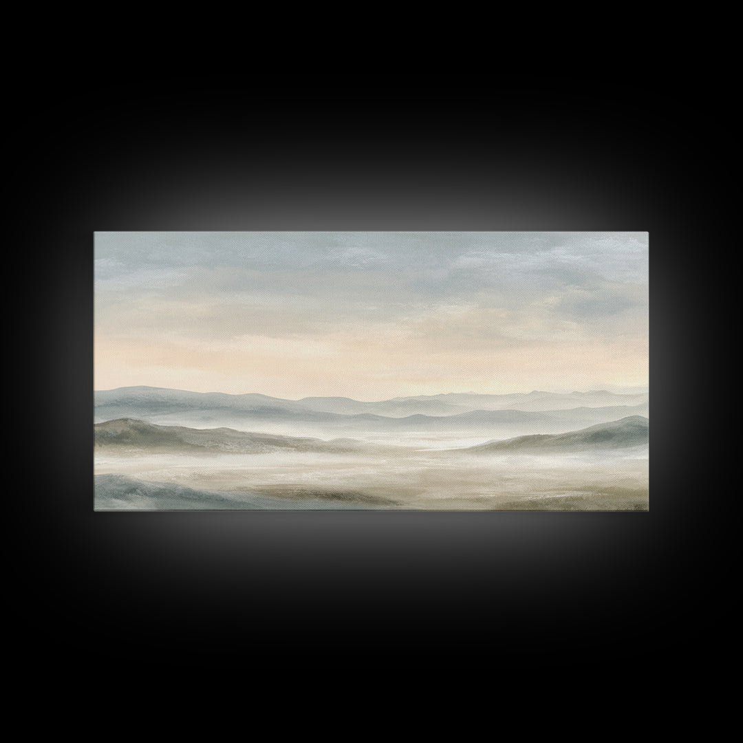 Soft Gradient Sunrise Framed Canvas Print, Dental Office Art, Contemporary Art, Office Decor, Fine Art, Calm, Dental Wall Art, DOA-2x1-40