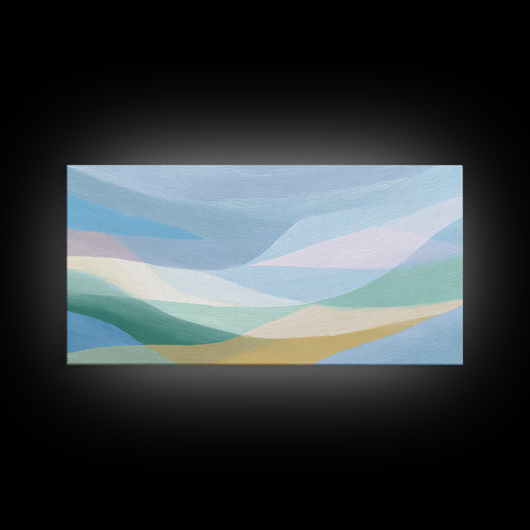 Simple Rainbow Pastel Shapes for Children Canvas Print, Dental Office Art, Gallery Decor, Office Decor, Abstract Art, Calm, DOA-2x1-41