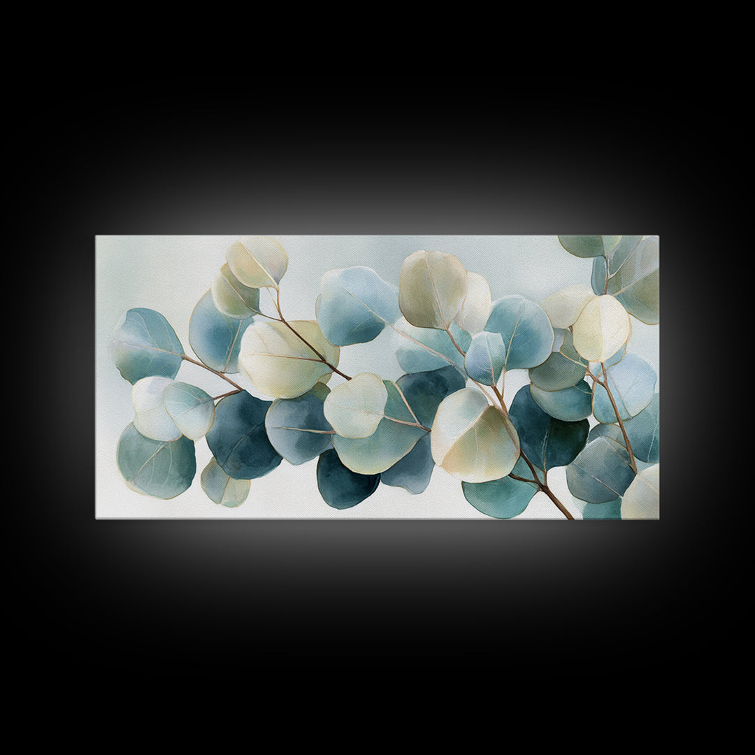 Soft Botanical Eucalyptus Print for Clean Atmosphere Canvas Print, Dental Office Art, Office Wall Art, Office Decor, Calm, DOA-2x1-47